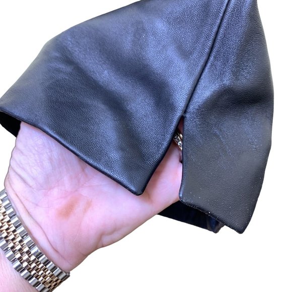 St. John Collection by Marie Gray Black Lined Leather Pants Size 14 - Picture 5 of 8